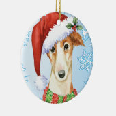 Howlidayの幸せなボルゾイ セラミックオーナメント (右)