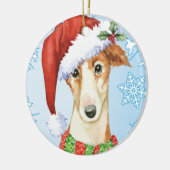 Howlidayの幸せなボルゾイ セラミックオーナメント (左)