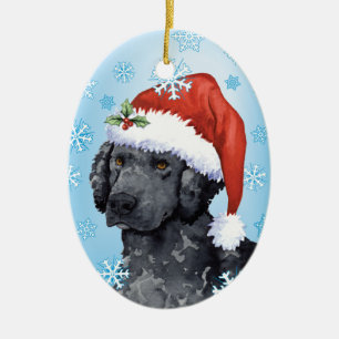 Howlidayの幸せな巻き毛上塗を施してあるレトリーバー セラミックオーナメント