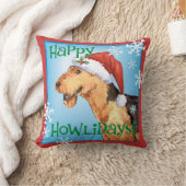 Howlidayの幸せなAiredale クッション (ブランケット)