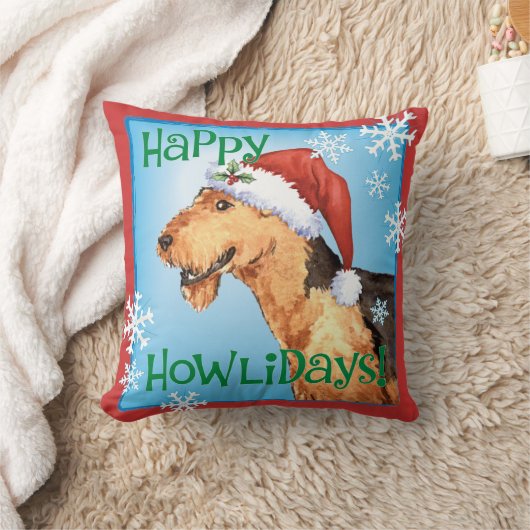 Howlidayの幸せなAiredale クッション (ブランケット)