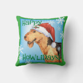 Howlidayの幸せなAiredale クッション (裏面)
