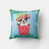 Howliday幸せなボストンテリア クッション (裏面)