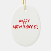 Howliday幸せなボストンテリア セラミックオーナメント (裏面)