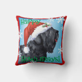Howliday幸せな黒くロシアのなテリア クッション (裏面)