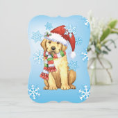 Howlidaysの幸せなイエロー・ラブラドール・レトリーバー シーズンカード (スタンド正面)