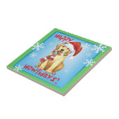 Howlidaysの幸せなイエロー・ラブラドール・レトリーバー タイル (側面)