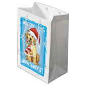 Howlidaysの幸せなイエロー・ラブラドール・レトリーバー ミディアムペーパーバッグ (裏面アングル)