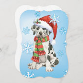 Howlidaysの幸せなグレートデーン シーズンカード (正面/裏面)