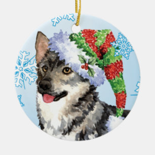 Howlidaysの幸せなスウェーデン語Vallhund セラミックオーナメント