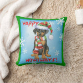 Howlidaysの幸せなドーベルマン犬 クッション (ブランケット)