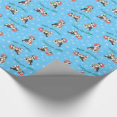 Howlidaysの幸せなハスキー ラッピングペーパー (角)