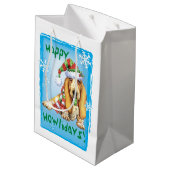 Howlidaysの幸せなバセット犬 ミディアムペーパーバッグ (裏面アングル)