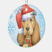 Howlidaysの幸せなブラッドハウンド セラミックオーナメント (左)
