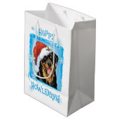 Howlidaysの幸せなロットワイラー ミディアムペーパーバッグ (裏面アングル)