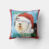 Howlidaysの幸せな古い英国の牧羊犬 クッション (裏面)