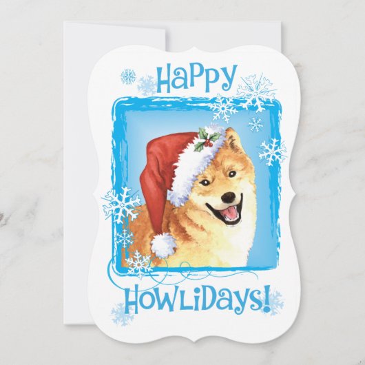 Howlidaysの幸せな柴犬 シーズンカード (正面)