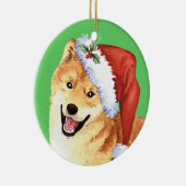 Howlidaysの幸せな柴犬 セラミックオーナメント (右)