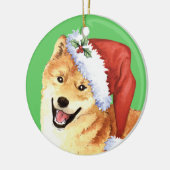 Howlidaysの幸せな柴犬 セラミックオーナメント (左)