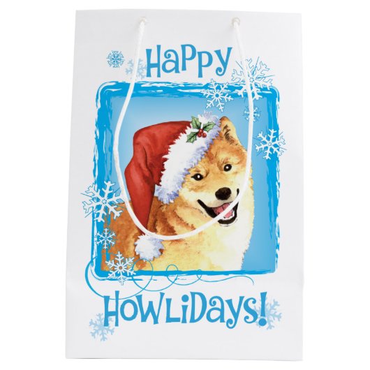 Howlidaysの幸せな柴犬 ミディアムペーパーバッグ (裏面)
