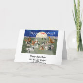 Howlidaysの幸せな漫画はクリスマスカードの後をつけます シーズンカード (裏面)