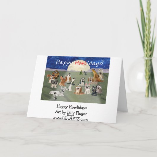 Howlidaysの幸せな漫画はクリスマスカードの後をつけます シーズンカード (裏面)