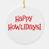 Howlidaysの幸せなSamoyed セラミックオーナメント (裏面)