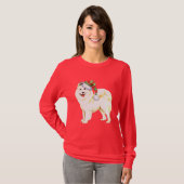 Howlidaysの幸せなSamoyed Tシャツ (正面フル)