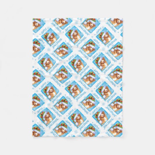 Howlidaysの幸せなToller フリースブランケット (正面)