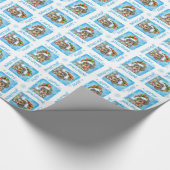 Howlidaysの幸せなWirehairedダックスフント ラッピングペーパー (角)