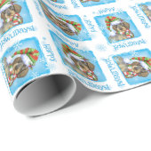 Howlidaysの幸せなWirehairedダックスフント ラッピングペーパー (ロールコーナー)