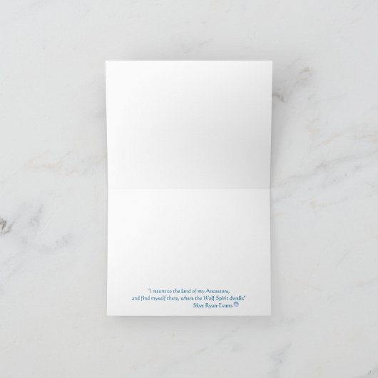 Howling Arctic Wolf & Northern Lights Note Card カード (内部)