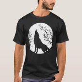 Howling At The Moon Wolves Goth Gothic Wolf 1 Tシャツ (正面)