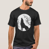 Howling At The Moon Wolves Goth Gothic Wolf 2 Tシャツ (正面)