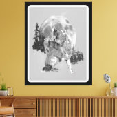 Howling Coyotes Animal Watercolor Wildlife Art キャンバスプリント (インサイチュ (リビング))