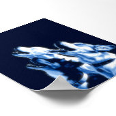 Howling Dogs Poster Print Wall Art blue design ポスター (角)