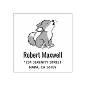 Howling Gray Wolf Pup Address ラバースタンプ (インプリント)