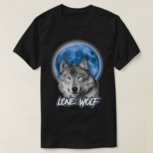 Howling Lone Wolf On Moon Animal Funny Wolves Love Tシャツ (デザイン正面)