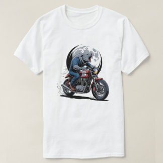 Howling Werewolf Cafe Racer Biker Full Moon Tシャツ