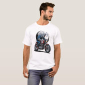 Howling Werewolf Cafe Racer Biker Full Moon Tシャツ (正面フル)