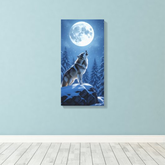 Howling Wolf  キャンバスプリント (インサイチュ (ウッドフロア))
