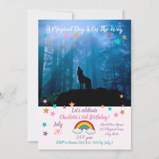 Howling Wolf in Wilderness 招待状 (正面)