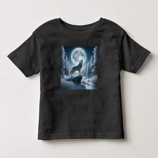 Howling Wolf In Winter トドラーTシャツ (正面)