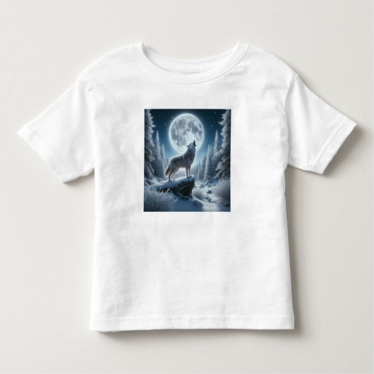 Howling Wolf In Winter トドラーTシャツ (正面)