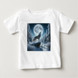 Howling Wolf In Winter ベビーTシャツ