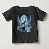 Howling Wolf In Winter ベビーTシャツ (正面)