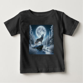 Howling Wolf In Winter ベビーTシャツ