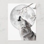Howling Wolf, Moon, Gothic, Nature ポストカード (正面)