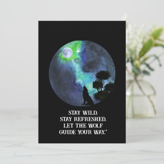 Howling Wolf Moonlight – Mystical Forest Night Wat 招待状 (スタンド正面)