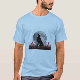 Howling Wolf Silhouette with Full Moon Graphic T-S Tシャツ